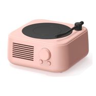 Butu X17 Yuvarlak Vintage Kablosuz Pembe Bluetooth Hoparlör
