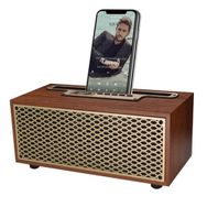 Butu XM-5H Vintage Ahşap Kablosuz Kırmızı Bluetooth Hoparlör