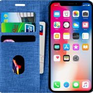 Buway Apple iPhone 12 Kartvizitli Cüzdan Mavi Cep Telefonu Kılıfı