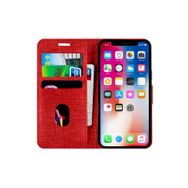 Buway Apple iPhone 13 Pro Max Kartvizitli Cüzdan Kırmızı Cep Telefonu Kılıfı