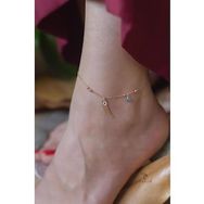 By Barun Silver Rose Şans Göz Nazar Fildişi 925 Ayar Safir Taş Gümüş Halhal