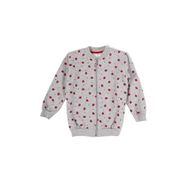 BY COMEOR CMRCC01 Kız Çocuk Fermuarlı Ön Arka Baskılı Mevsimlik 5-6 Gri Sweat Hırka