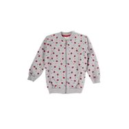 BY COMEOR CMRCC01 Kız Çocuk Fermuarlı Ön Arka Baskılı Mevsimlik 6-7 Gri Sweat Hırka