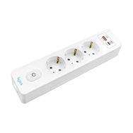 Byes Üçlü Anahtarlı USB Hızlı Şarjlı (20W) Topraklı Priz, 2m, Çocuk Korumalı