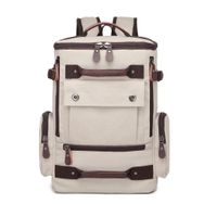 C-Active 1258 Bej Kanvas Kumaş Büyük Boy Erkek Sırt Çantası