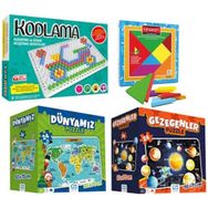 CA Games 0050 Kodlama Renkli Tangram Yer Puzzle Dünyamız + Yer Gezegenler Küme Puzzle