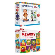 CA Games 5028-5040 2'li Eğitici Puzzle ve Memory Set