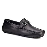 Cabani 010M823 Metal Aksesuar Desenli Hakiki Deri Siyah Erkek Loafer Ayakkabı