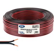 Cable 2x1.5 Siyah Şeffat 100 Metre Hoparlör Kablosu
