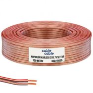 Cable Cable Şeffaf Kordon 2x0.75 cm 100 mt Hoparlör Elektrik ve Ses Kablosu