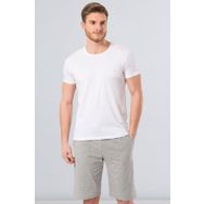 Cacharel 2169 Beyaz O Yaka Slim Fit Erkek T-shirt
