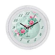 Cadran 001 Motifli Pembe Güller Çatlak Desen Vintage Duvar Saati