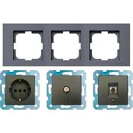 Çağatay Elektrik Ovivo Grano Füme Üçlü Set Topraklı Priz
