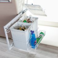 Çağdaş CK15 28 lt Yandan Teleskopik Raylı Mutfak Plastik Çöp Kovası ve Şişelik