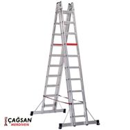 Çağsan 2x10 Basamaklı A Tipi Çift Taraflı Sürgülü Alüminyum Merdiven