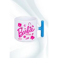 Caisya Enter Mode Barbie Baskılı T Saplı Mavi Porselen Kupa