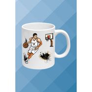 Caisya Model 1 Basketboll Temalı Basket Sever Beyaz Kupa Bardak