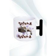 Caisya Sevimli Kedi Baskılı T 05 Saplı Kupa