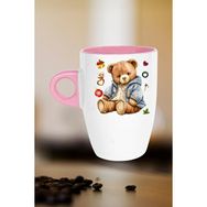 Caisya Yeni Yıl Oyuncak Ayı Teddy Bear Pembe Baskılı Kupa