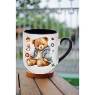 Caisya Yeni Yıl Oyuncak Ayı Teddy Bear Siyah Baskılı Kupa