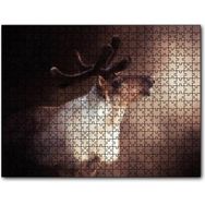 Caka Tablo Beyaz Kahve Rengi Geyik Görseli 255 Parça Puzzle