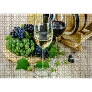 Caka Tablo Beyaz Kırmızı Şarap Üzüm Şarap Küpü Görseli 1000 Parça Puzzle