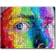 Caka Tablo Boyayla Kaplı Kadın Yüzü ve Renkli Gözler 255 Parça Puzzle