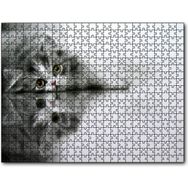 Caka Tablo Cam Zeminde Sevimli Yavru Kedi Çizim 120 Parça Puzzle