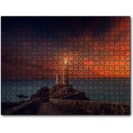 Caka Tablo Deniz Feneri, Günbatımı ve Kızıl Gökler 120 Parça Puzzle