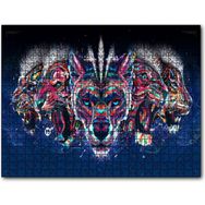 Caka Tablo Dijital Leopar Jaguar Kaplan Aslan Büyük Kedi Geni 1000 Parça Puzzle