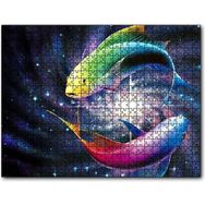 Caka Tablo İki Balık Işık Demetleri Arasında 255 Parça Puzzle