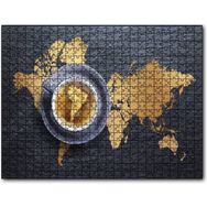 Caka Tablo Kahve Köpüğünden Dünya Haritası Fincanda Güney Amerika 255 Parça Puzzle