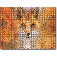 Caka Tablo Kahverengi Beyaz Tilki ve Arkaplanda Ağaçlar 255 Parça Puzzle