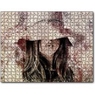 Caka Tablo Mektup Zeminde Gizemli Şapkalı Genç Kız 1000 Parça Puzzle