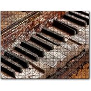 Caka Tablo Metruk Piyanonun Tuşları Yakın Çekim 255 Parça Puzzle
