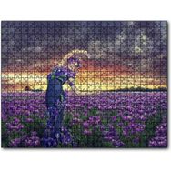 Caka Tablo Mor Laleler Mor Elbiseli Kadın Mor Gökler 255 Parça Puzzle