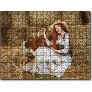 Caka Tablo Samanlıktaki Genç Kız Oğlaklar Görseli 255 Parça Puzzle