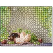 Caka Tablo Şarap Üzüm Ceviz Peynir Görseli 255 Parça Puzzle