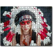 Caka Tablo Yöresel Kıyafetli Kızılderili Kadın 255 Parça Puzzle