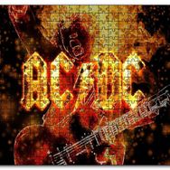 Cakapuzzle Acdc Elektrogitarist ve Alevler Mdf 1000 Parça Puzzle