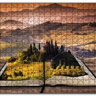 Cakapuzzle Açık Kitap Fantezi Tepeler Mdf 120 Parça Puzzle