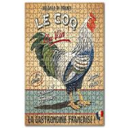 Cakapuzzle Afişte Horoz ve Gastronomi İlanı Görseli Ahşap 500 Parça Puzzle
