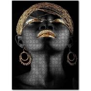 Cakapuzzle Afrikalı Kadın ve Altın Süslemeleri Ahşap 1000 Parça Puzzle