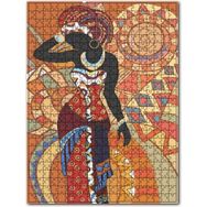 Cakapuzzle Afrikalı Kadın ve Tribal Desenler 120 Parça Puzzle
