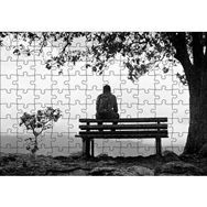 Cakapuzzle Ağaç Altındaki Bankta Gezgin Mdf 120 Parça Puzzle
