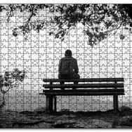 Cakapuzzle Ağaç Altındaki Bankta Gezgin Mdf 255 Parça Puzzle