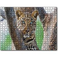 Cakapuzzle Ağaç Dallarında Genç Leopar Ahşap 1000 Parça Puzzle