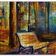 Cakapuzzle Ağaçlar Altındaki Boş Bank Yağlıboya Mdf 120 Parça Puzzle