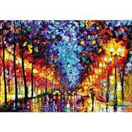 Cakapuzzle Ağaçlı Yol ve Şemsiyeli Adam Yağlıboya 120 Parça Puzzle