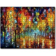 Cakapuzzle Ağaçlı Yolda Şemsiyeli Adam Yağlıboya Mdf 255 Parça Puzzle